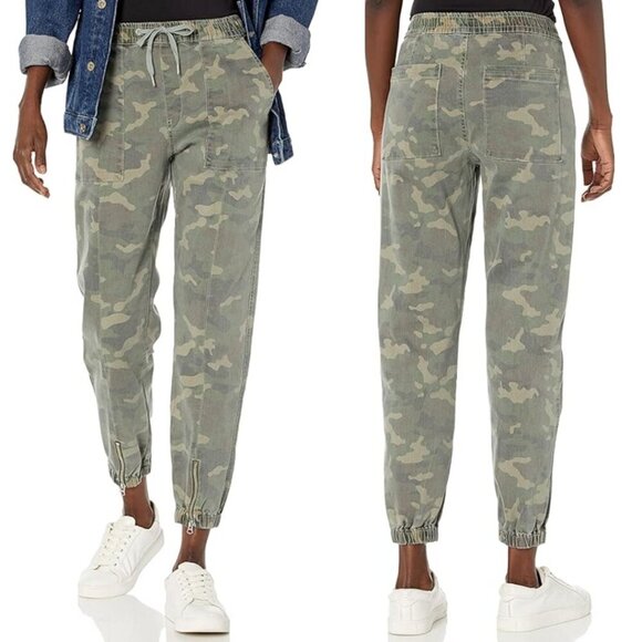 Hudson Jeans Pants - Hudson Women's Utility Jogger With Zip Hem Green Camo Print Size M